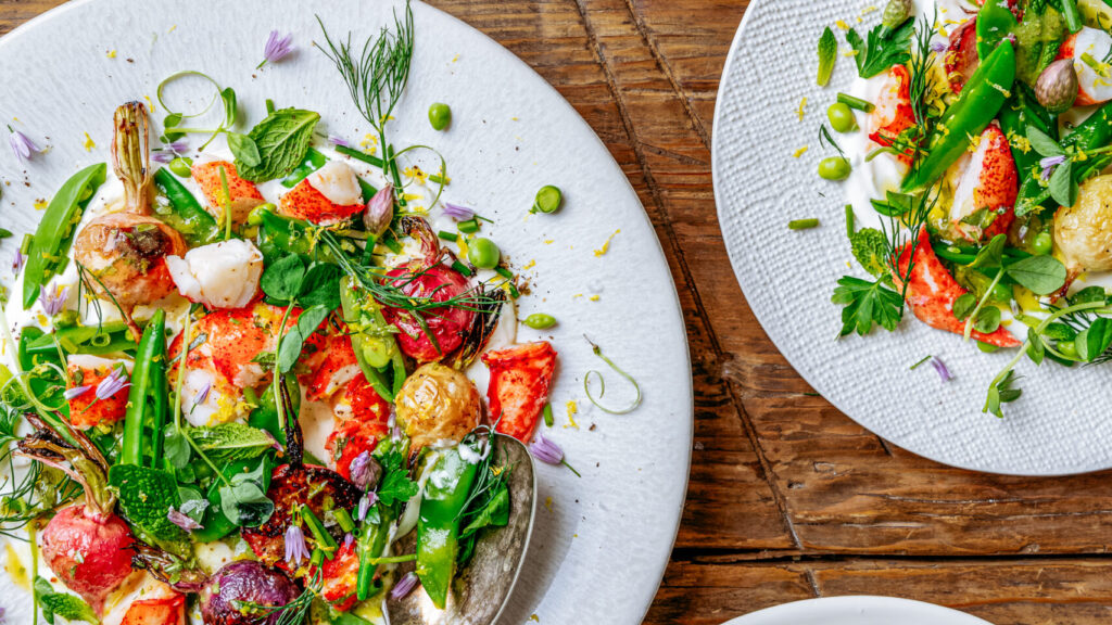 Maine Lobster Salad with Spring Peas, Radish and Tarragon Vinaigrette recipe image