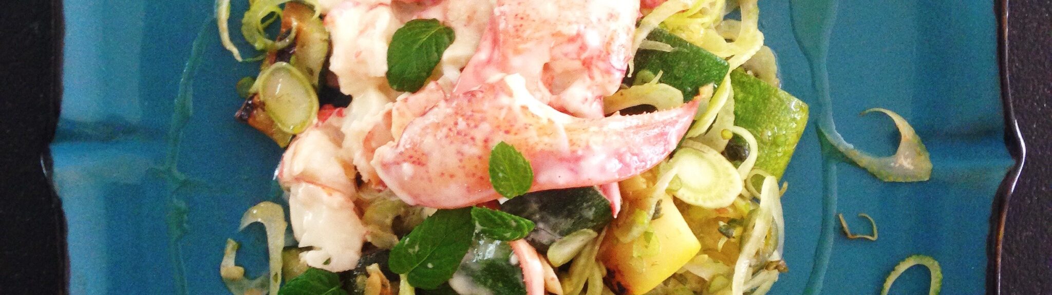 Maine Lobster tossed with Aioli Served with Zucchini and Fennel recipe image