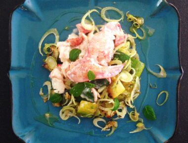 Maine Lobster tossed with Aioli Served with Zucchini and Fennel