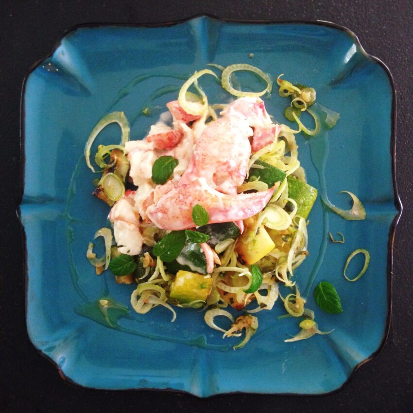 Maine Lobster tossed with Aioli Served with Zucchini and Fennel recipe image