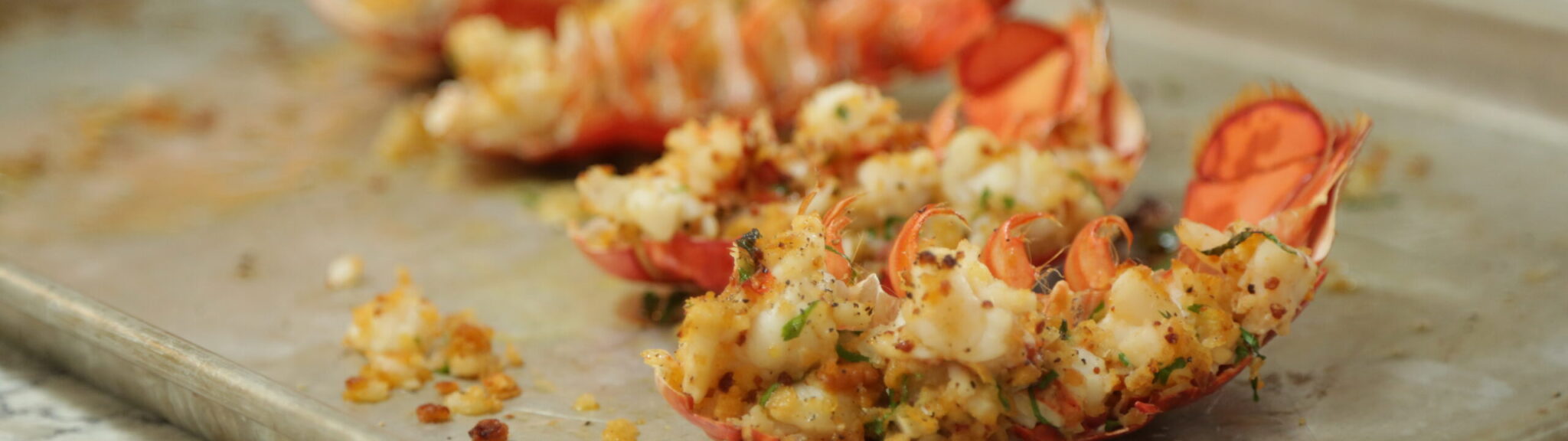 Baked Stuffed Maine Lobster Tails recipe image