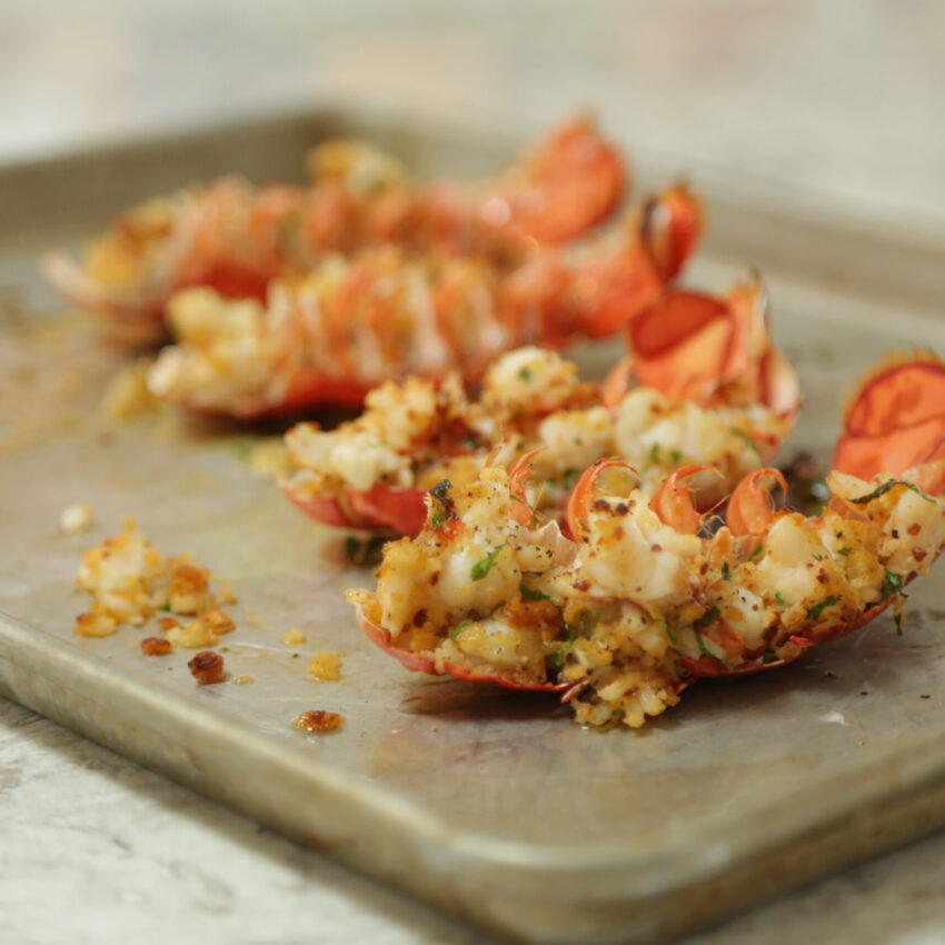 Baked Stuffed Maine Lobster Tails recipe image