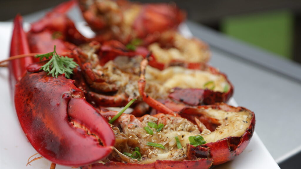 Grilled Maine Lobster with Ginger-Citrus and Scallions recipe image