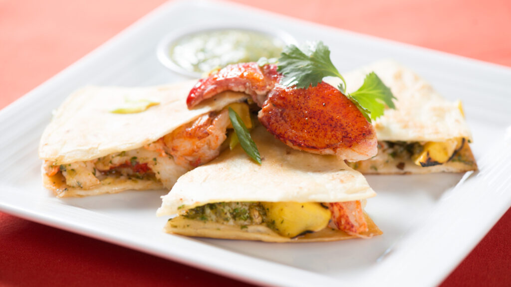 Maine Lobster and Mango Quesadilla with Tomatillo Salsa recipe image