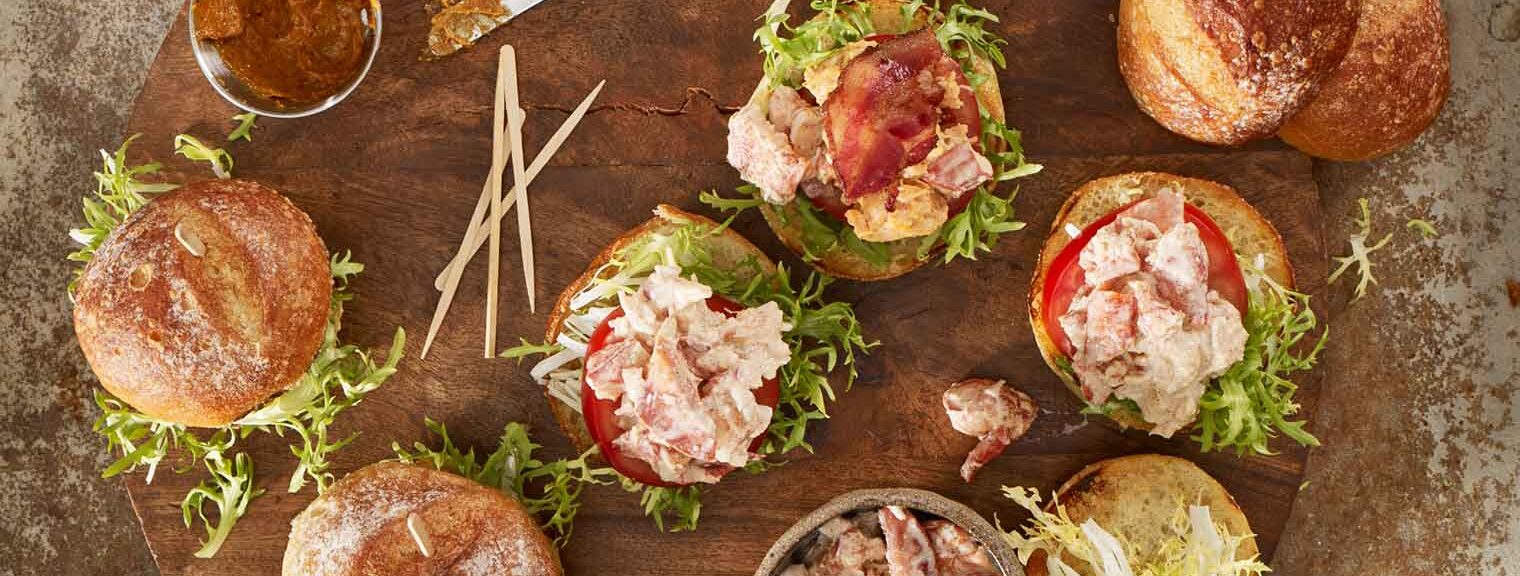 Bacon, Maine Lobster and Tomato Sliders recipe image