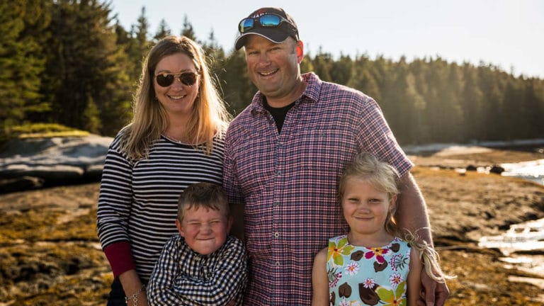 Lobsterman Brian Tripp with his family