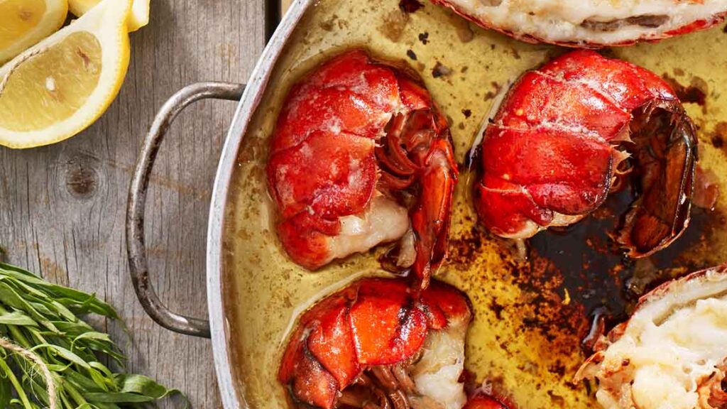 Butter Poached Maine Lobster Tails recipe image