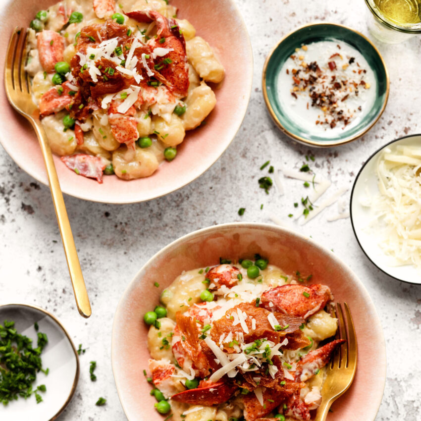 Creamy Gnocchi with Maine Lobster and Crispy Prosciutto and Peas recipe image