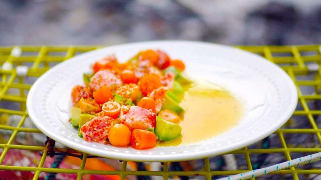 Maine Lobster Piri Piri with Gooseberries, Cucumber and Avocados recipe image