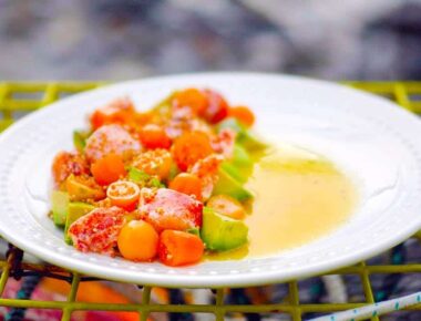 Maine Lobster Piri Piri with Gooseberries, Cucumber and Avocados