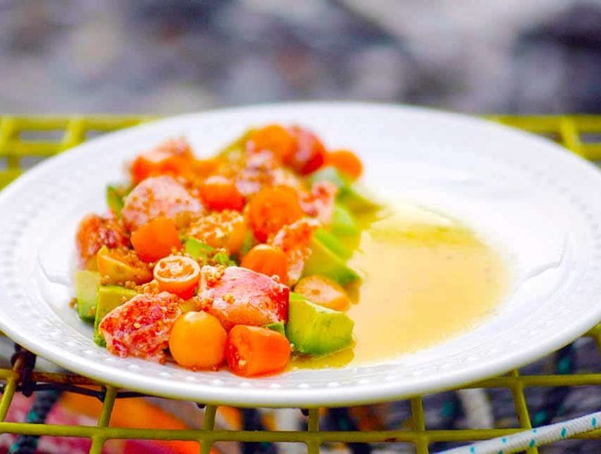 Maine Lobster Piri Piri with Gooseberries, Cucumber and Avocados recipe image