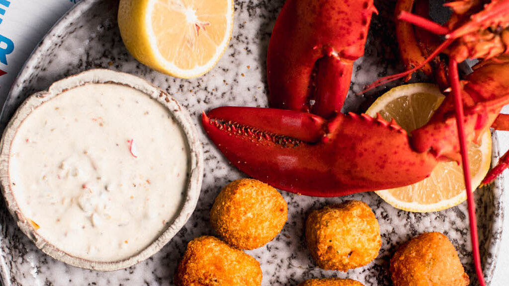 Maine Lobster Risotto Bites with Calabrian Chili Aioli recipe image