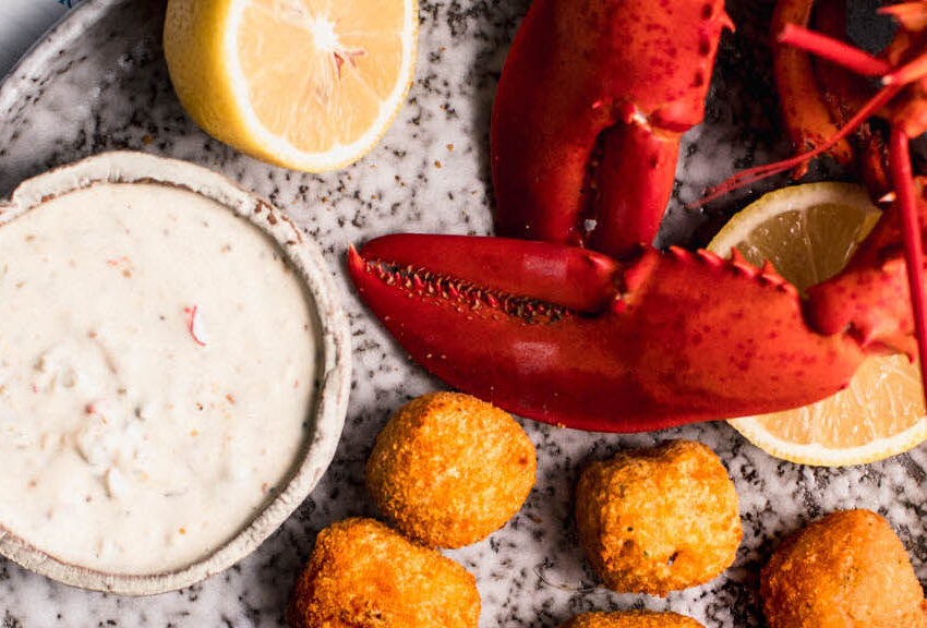 Maine Lobster Risotto Bites with Calabrian Chili Aioli recipe image