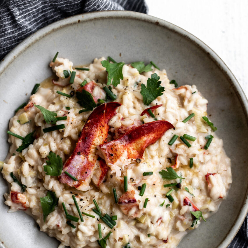 Maine Lobster Risotto with Sautéed Leeks & Gouda recipe image