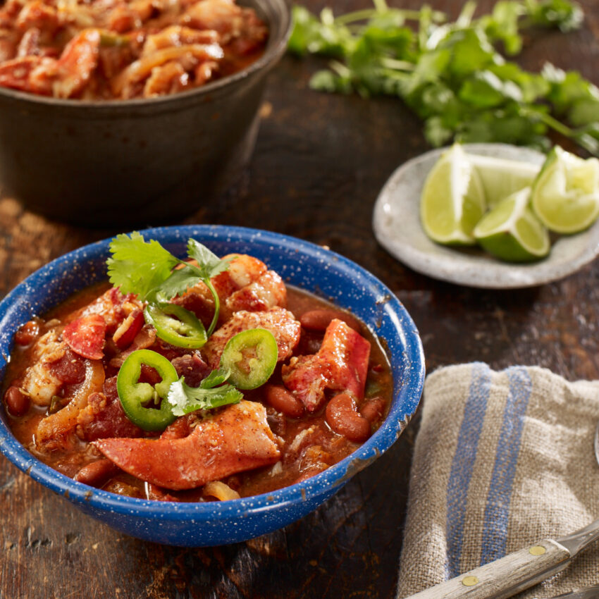 Southwestern Smoked Maine Lobster Chili recipe image