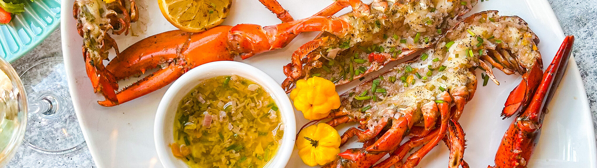 Grilled Whole Maine Lobster with Escovitch Butter recipe image